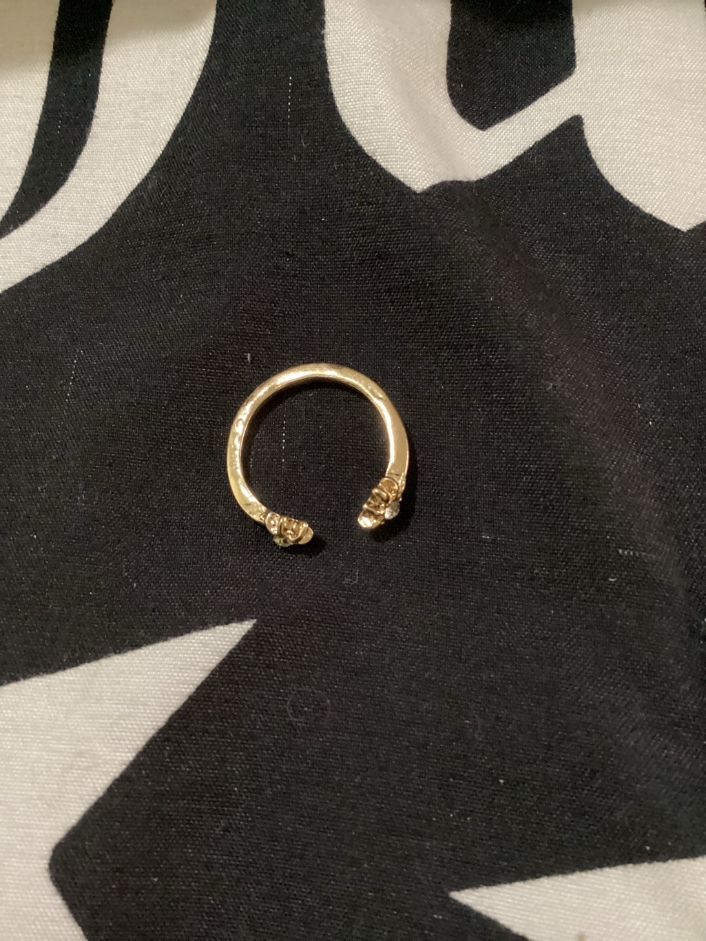 Gold Open Band Ring With Flower Like AccentsHand Or Toe Ring